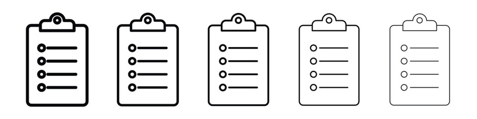 Clipboard icon logo in stroke lines collection