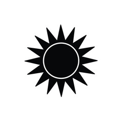 Black Sun Icon Simple Graphic Design Element white