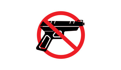 no guns allowed. no gun icon. no weapon icon. no firearms symbol. stop gun png and vector illustration on transparent background.