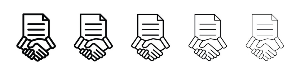 Obraz premium Contract icon logo in stroke lines collection