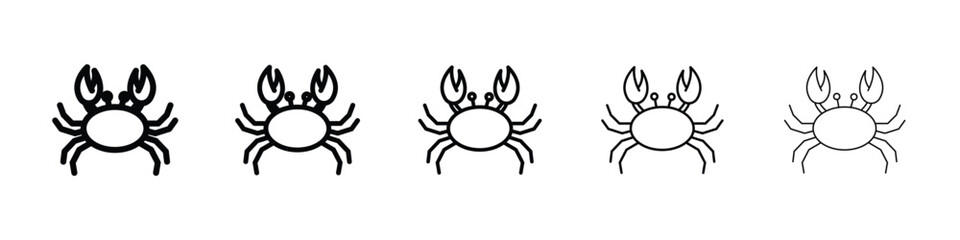 Crab icon logo in stroke lines collection