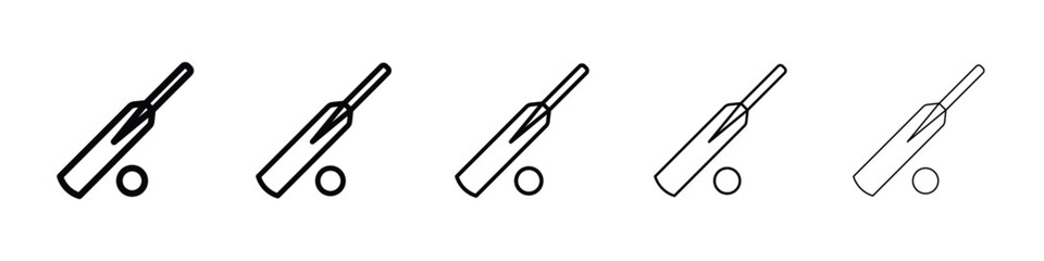 Cricket icon logo in stroke lines collection