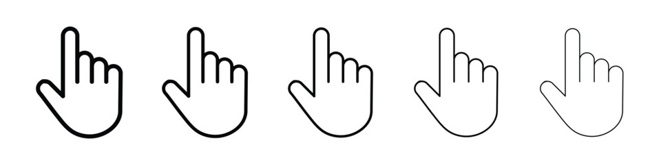 Obraz premium Cursor icon logo in stroke lines collection