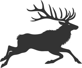 Elk black vector silhouette