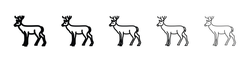 Deer icon logo in stroke lines collection