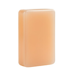 Solid orange soap bar on white background  