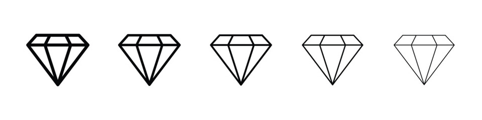 Diamond icon logo in stroke lines collection
