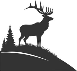 Elk black vector silhouette