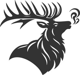 Elk black vector silhouette