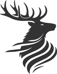 Elk black vector silhouette