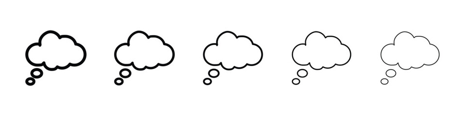 Dream cloud icon logo in stroke lines collection