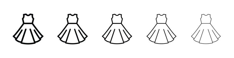 Dress icon logo in stroke lines collection