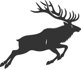 Elk black vector silhouette