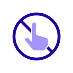 Icon a do not touch, isolated against a clean background.