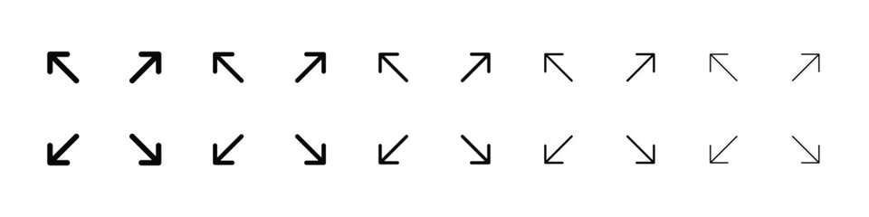 Expand icon logo in stroke lines collection