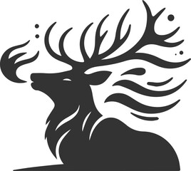 Elk black vector silhouette