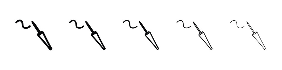 Eyeliner brush icon logo in stroke lines collection