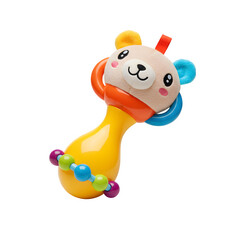 Colorful bear-shaped rattle toy for infants and toddlers  