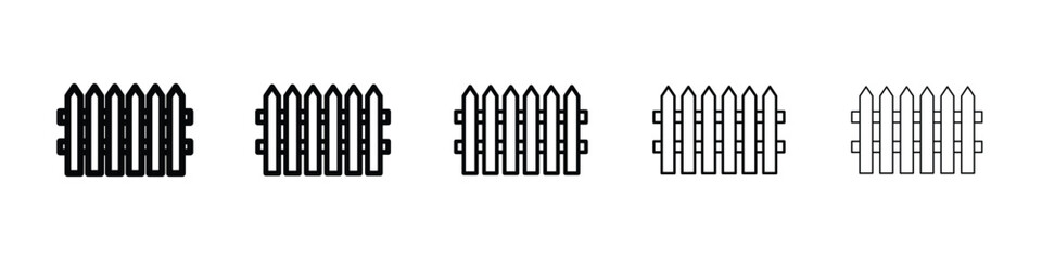 Fence icon logo in stroke lines collection