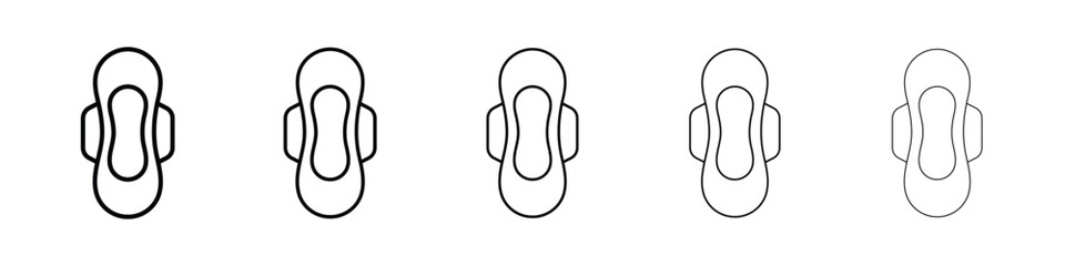 Feminine hygiene pad icon logo in stroke lines collection © Warpiya