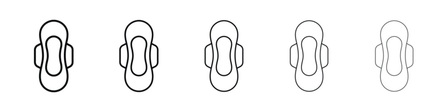 Feminine hygiene pad icon logo in stroke lines collection