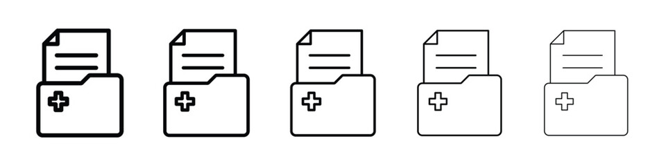 File medical icon logo in stroke lines collection