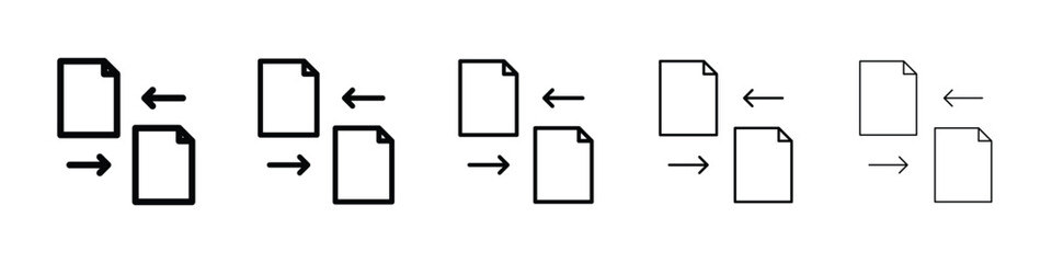 File transfer icon logo in stroke lines collection
