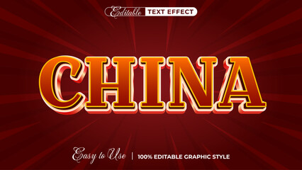 china - Editable Text Effect, Font Style