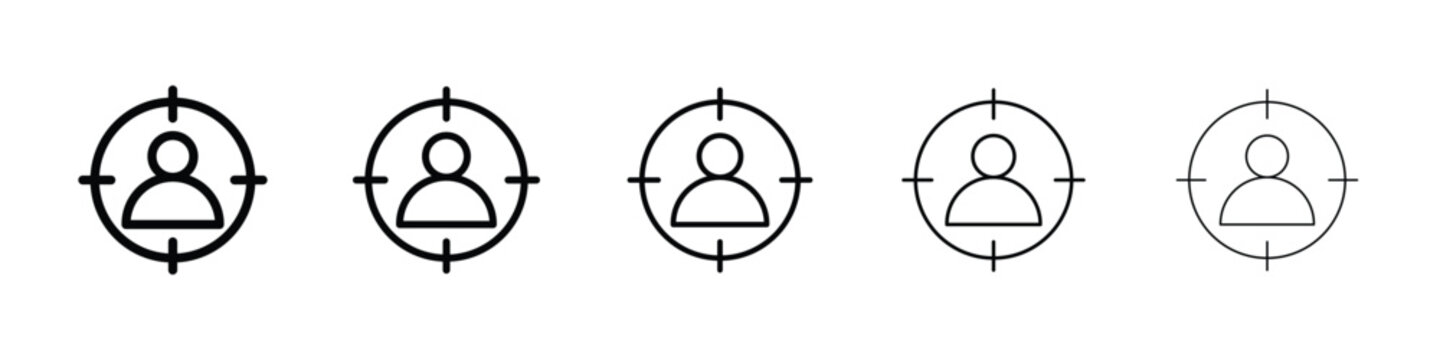 Focus group icon logo in stroke lines collection