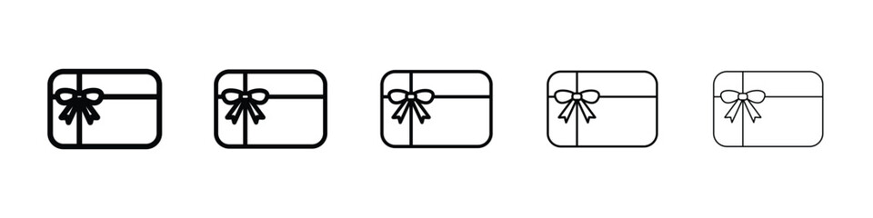 Gift card icon logo in stroke lines collection