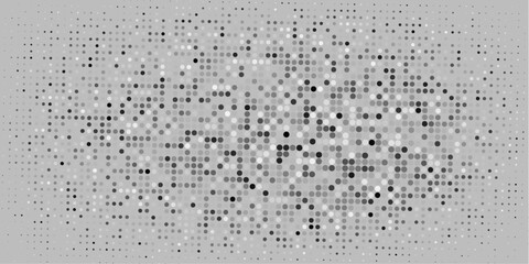 Dotted gradient vector illustration, white and black halftone background, horizontal seamless dotted lines, monochrome dots texture backdrop,