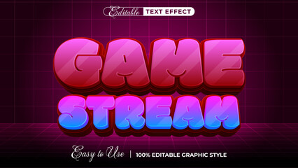 game stream - Editable Text Effect, Font Style