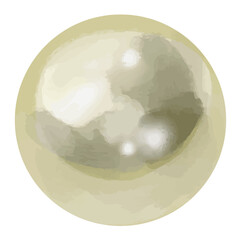真珠のイラスト　イエロー寄り