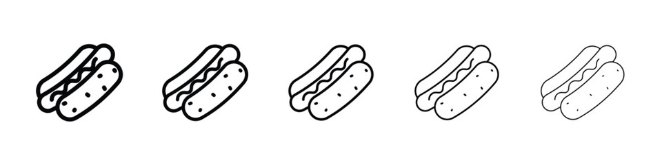 Hotdog icon logo in stroke lines collection