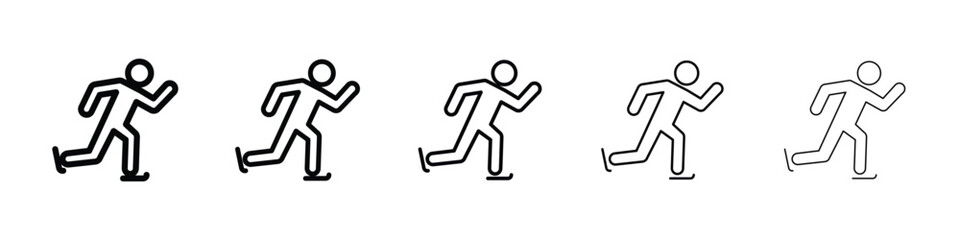 Ice skate icon logo in stroke lines collection