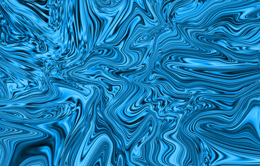 Obraz premium Blue liquid marble abstract waves texture art