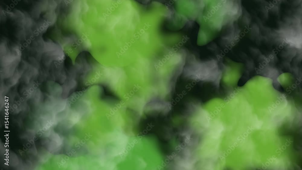 Poster dark green and black smoke texture with a gradient effect. swirling, amorphous forms create a moody 