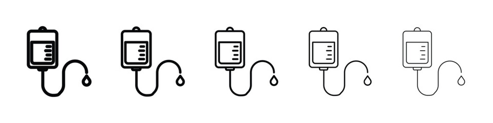IV drip icon logo in stroke lines collection