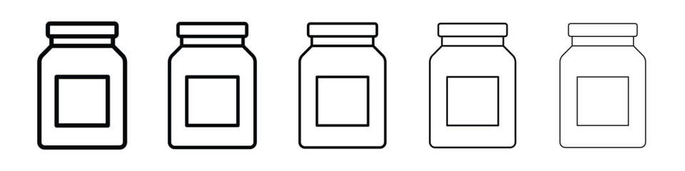 Jar icon logo in stroke lines collection
