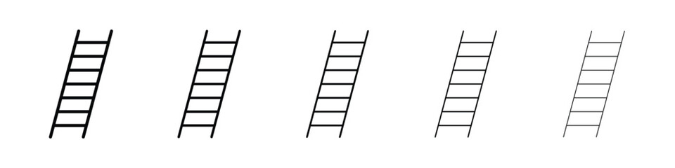 Ladder icon logo in stroke lines collection