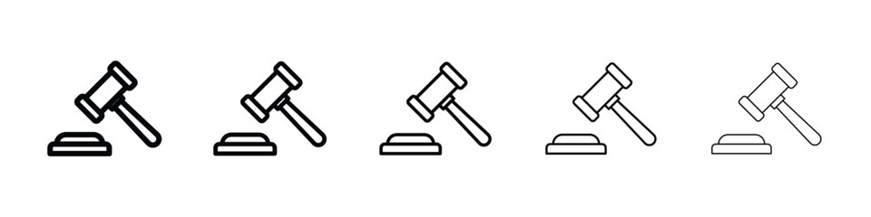 Law icon logo in stroke lines collection