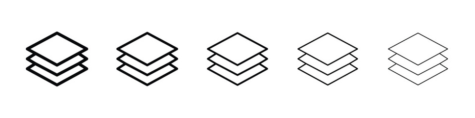 Layers icon logo in stroke lines collection