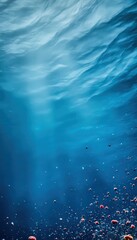Underwater view of deep blue water