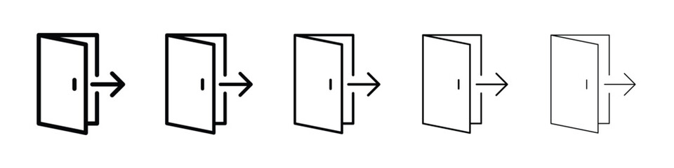 Logout icon logo in stroke lines collection