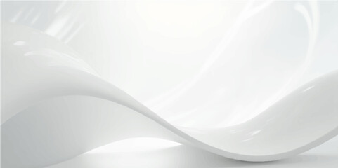 Abstract white background with a smooth, futuristic wave design and a subtle blue light texture