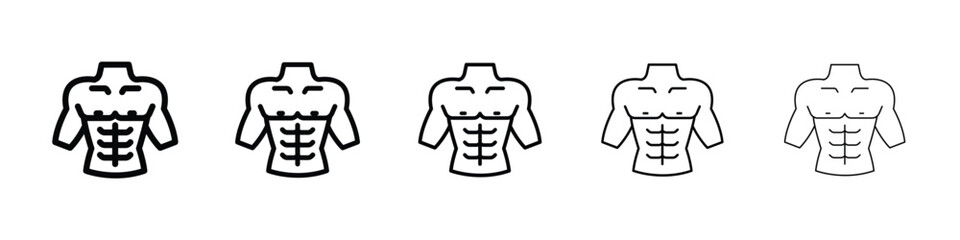 Male torso icon logo in stroke lines collection