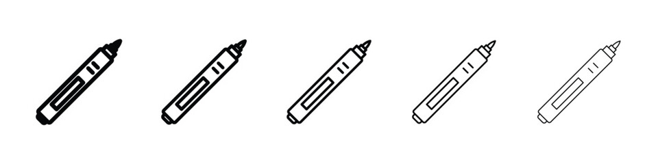 Marker icon logo in stroke lines collection