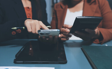 Business Documents, Auditor businesswoman checking searching document legal prepare paperwork or...