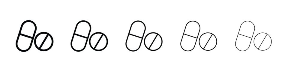 Medicine icon logo in stroke lines collection