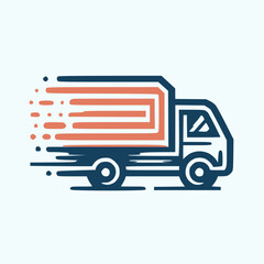 A delivery truck with speed lines, implying quick and efficient delivery services.